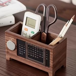TEMU 데스크탑 정리함 (캘린더, 펜 홀더, 수납 공간 포함) - 휴대용 디자인, 데스크 캘린더, 캘린더 데스크, 데스크탑 정리함, 사무실 책상 액세서리, 펜 홀더, 사무실 정리함, 필통 (교실, 사무실에 적합)