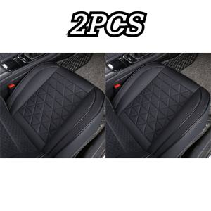 TEMU 2개 세트 PU 가죽 천공 시트 커버, 사계절 편안함, 풀 랩 디자인, 대부분의 차량 모델에 적합, 내구성 강화, 쉽게 세척 가능