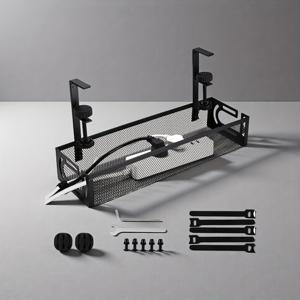 TEMU [초광폭 & 확장형 디자인] 책상 밑 케이블 관리 합성 보석 트레이 클램프형 메쉬 멀티탭 랙 무드릴 책상 액세서리 & 정리용품 홈오피스---더 많은 수납을 위한 솔루션!