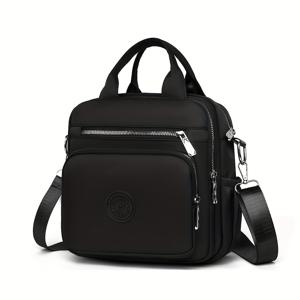 TEMU 여성용 대용량 컨버터블 백팩 - 탈부착 가능한 스트랩 & 부드러운 소재, 여행 및 출퇴근용 - 헤비듀티 나일론 북백, 노트북/태블릿용 멀티컴파트먼트 캐리어, 크로스바디/핸드헬드 (/ /)