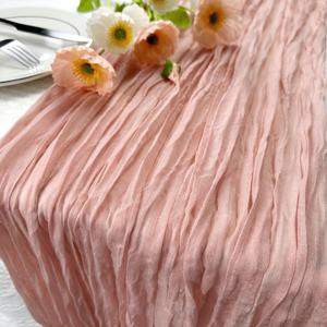 TEMU 가을 추수감사절 파티 중앙 장식용 핑크 테이블 러너