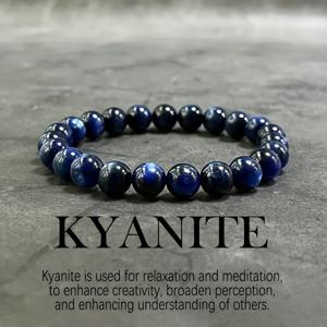 TEMU AAA 등급 천연 블루 비즈 팔찌, 수제 스피리추얼 차크라 밸런스 팔찌, 가족 휴가 선물, 스트레스 해소 팔찌 | 광택 표면 팔찌 | 수제 팔찌