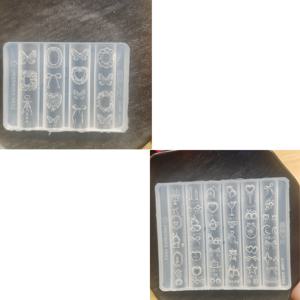 TEMU 리본, 나비, 두리안, 달콤한 액자, 귀여운 만화 토끼 네일 몰드를 위한 레진 실리콘 몰드 2개, 높은 투명도, 레진 액체 몰드