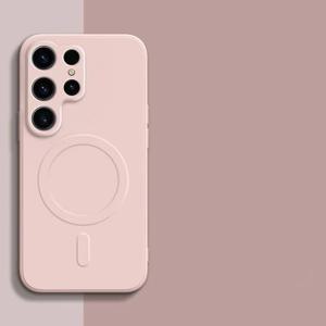 TEMU 휴대폰 케이스 - 새롭고 고급스러운 피부 친화적인 실리콘 마그네틱 케이스 (삼성 갤럭시 S23 S22 S24 S25 울트라/S23 S22 S24 S25 플러스/ S23 S22 S24 S25 풀커버형 낙하 방지 렌즈 보호 휴대폰 케이스)