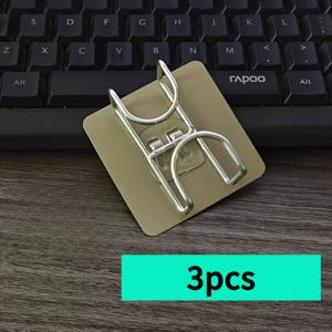 TEMU 고하중 접이식 세면대 고리 3개 - 설치 시 드릴링 불필요, 공간 절약형 욕실 정리함, 손상 방지용 무타공 걸이, 샤워기, 싱크대, 세탁실용 스테인리스 스틸 고리 - 작은 욕실 및 아파트에 적합, 실용적인 다용도 고리