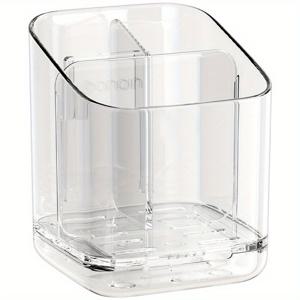 TEMU 대용량 욕실 벽걸이 수납함 | 칫솔, 치약, 면도기, 세면도구 보관용 투명 플라스틱 정리함, 드릴 없이 간편 설치