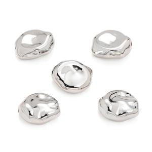 TEMU 2D 플랫 - 50개입 12X 15mm 플라스틱 CCB 비즈 골든 실버 불규칙 플랫 라운드 비즈, 구멍 있는 부드러운 루스 스페이싱 비즈, 장식 비즈 패션 주얼리 제작, 핸드메이드 비즈 목걸이 팔찌 귀걸이 키 체인 추가 재료 공예 수공예