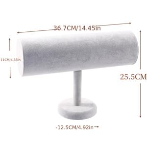 TEMU 1개 엑스트라 롱 T바 헤어밴드 홀더 정리용 벨벳 헤어밴드 랙 보관 헤어밴드 정리함 헤어밴드 귀걸이 진열대 여성용, 주얼리 타워