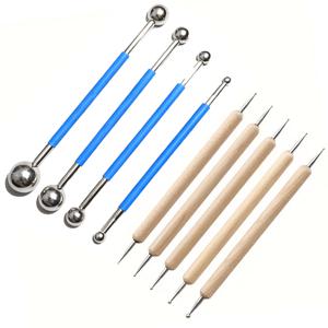 TEMU 9개 세트 도트 페인팅 및 조각 펜 (만다라 암석 페인팅, 네일 아트, 세라믹 조각, 폴리머 클레이 조형 도구, 도트 도구용 엠보싱 볼 모양 탄소 전사 용지)