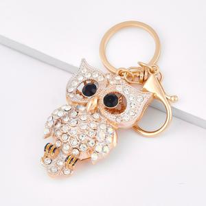 TEMU 키링 부엉이 키홀더 큐빅 재물 행운 열쇠고리 검은눈 부엉이