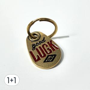 TEMU 1+1 굿럭 열쇠고리 황동 행운 합격 키링 수험생 시험 선물