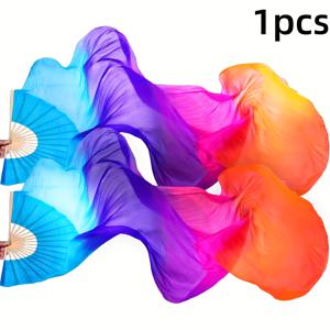 TEMU 배꼽댄스용 인조 부채 1개, 길이 150/180cm, 베일 59/70.9인치 및 대나무 손잡이 포함, 전통무용에 이상적, 배터리 미포함