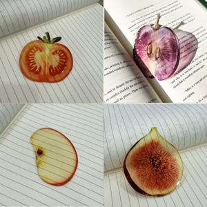 TEMU 4개입 과일 모양 아크릴 책갈피 | 반투명 페이지 마커, 모든 종류의 책에 적합, 내구성, 독자 및 책 애호가를 위한 이상적인 선물