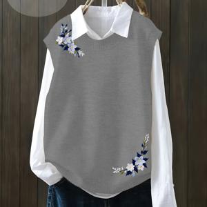 TEMU 새로운 스타일 베스트 풀오버, 싱글 웨어 및 레이어드 웨어, 모든 계절에 적합, 패셔너블하고 트렌디한 아이템, 아름다운 패턴 프린트, 약간의 탄성, 부드럽고 편안함