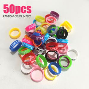 TEMU 실리콘 링, 미끄럼 방지 장식 링 (낚싯대용), 그립 랩, 실리콘 미끄럼 방지 링, 스타일리시 링, 슬링샷 핸들 랩, 루어 로드 그립, 보호 링, 낚시 장비 아이템, 소형 낚시 추가품 50개 포함