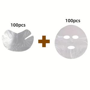 TEMU 초박형 일회용 페이셜 마스크 시트, 투명 플라스틱 PE 마스크 페이퍼, 일회용 페이셜 프레시니스 마스크 - 가정 및 여행용 SPA/전원 불필요, 페이셜 뷰티 메이크업 도구 액세서리, 미용 및 개인 사용에 적합, 여름용