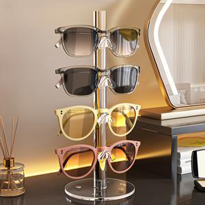 TEMU 아크릴 다용도 칸막이 안경 보관 진열대 - 안경을 보관하기 위한 세련된 데스크탑 정리함, 안경 및 처방 안경에 적합, 투명하고 스크래치 방지 기능이 있는 디자인