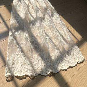 TEMU 레트로 할로우 레이스 플라워 미디 스커트, 일본/한국 스타일, 레이어드 패션, 루즈핏, 매력적인 디자인, 탄성 허리 밴드, 모든 계절에 적합