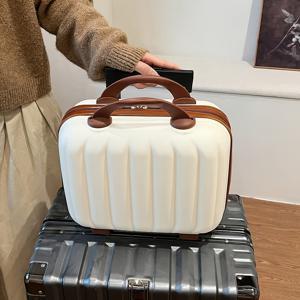 TEMU 빈티지 경량 휴대용 여행 가방 휴대용 캐리온 가방 소형 경량 메이크업 가방 핸드백 핸드 캐리어 생일 선물 트렌디 패션 여행 가방 엄마 가방 휴대용 메이크업 케이스 14인치 다기능 휴대용 소형 박스 여성용 트렌디 핸드백 S