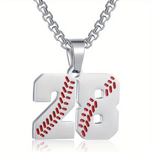 TEMU 남성 야구 숫자 목걸이 (젊은 운동선수용), 304 스테인리스 스틸 펜던트 (저지 번호 포함), 블랙 및 골드 도금, 24인치 체인. 남성, 여성에게 적합한 맞춤형 야구 선물