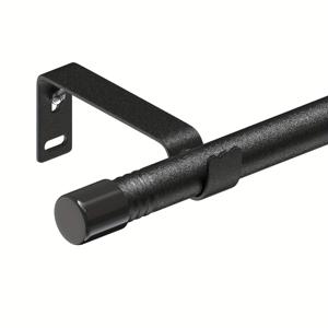 TEMU 1개 조절식 커튼봉, 창문용, 소형 커튼봉 세트, 5/8인치 금속 폴대 (브래킷 포함), 모던 심플 데코 스타일, 무광 블랙