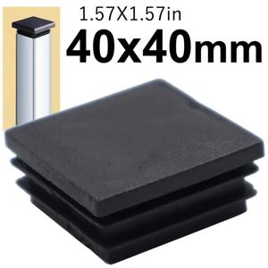 TEMU 16개 팩 사각형 플라스틱 플러그 PP - 의자 글라이드 캡 테이블, 스툴, 파이프, 강철 튜브 - 단열, 내열성 블랙 의자 다리 삽입물