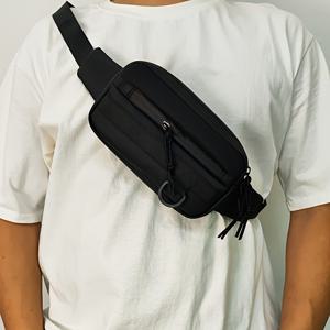 TEMU 남성용 크로스백 허리가방, 여행, 걷기, 러닝용 휴대용 벨트백, 블랙 크로스체스트백, 휴대폰 및 지갑 등 소지품 휴대에 편리한 가방