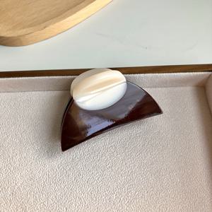 TEMU 싱글팩 아세테이트 헤어 클로 클립, 빈티지 라이트 럭셔리 뒤머리 업두 헤어핀, 세미 업두 헤어 액세서리, 웨딩, 파티, 여행, 캐주얼, 세안, 메이크업용 우아한 라이트 럭셔리 스타일, 투톤 디자인, 4mm 두께, 친구 선물, 웨딩 시즌