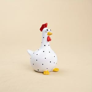 TEMU 야외 장식용 레진 미니어처 닭 피규어 1개, 파티오, 잔디밭 및 발코니에 적합한 장난기 넘치는 정원 장식품