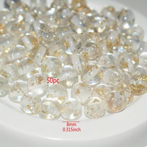 TEMU 16mm 골드 투명 루스 비즈 10개 세트, 주얼리 제작용, 팔찌, 목걸이 제작에 적합, 어버이날 선물로도 좋습니다.