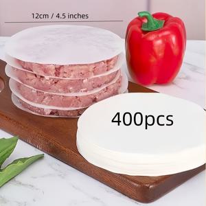 TEMU 양면 실리콘 오일 페이퍼 400매, 논스틱, 방수, 방유 버거 패티 페이퍼, 에어프라이어, 주방 에어프라이어 라이너, 에어프라이어 페이퍼, 베이킹 페이퍼, 원형 베이킹 매트에 적합