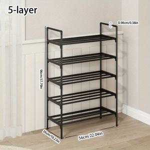 TEMU 다층 신발 정리대, 단일열 스탠딩 신발 정리함, 쌓을 수 있는 신발 분리대, 블랙 신발 정리대, 현관, 옷장, 침실, 복도, 파티오에 적합