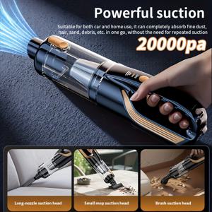 TEMU 20000Pa 휴대용 고흡입력 무선 진공청소기 & 압축 공기 먼지제거기: USB 충전식, 브러시리스 모터로 강력한 흡입력, 원버튼 먼지통 비움. 차량, 가정, 애완동물 털 청소에 적합. 크리스마스 선물 및 할로윈 파티 필러로 최고