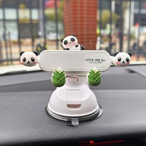 TEMU 판다 3D 인형 폰 홀더 - 차량용 흡착컵 타입, 내비게이션 대시보드 마운트, 2025년 신형 모델