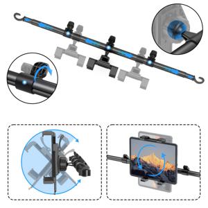 TEMU 차량용 헤드레스트 태블릿 홀더. 360° 회전 스탠드와 조절 및 확장 가능한 디자인으로 장치에 안정적으로 고정됩니다. 7~13인치 태블릿(Ipad Pro/Air/Mini, Galaxy Tab, Kindle Fire 등)에 적합합니다.