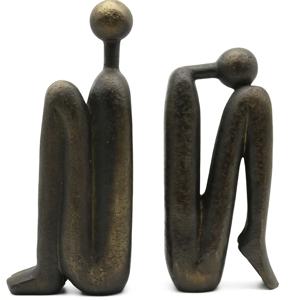 TEMU 모던 수지 책장 인형상 2개 세트, 사람 모양 장식용 북엔드 조각품, 우아한 앉은 인물 디자인 장식품, 책장, 책상, 홈 오피스 장식용, 실내외 가정 장식 공예품