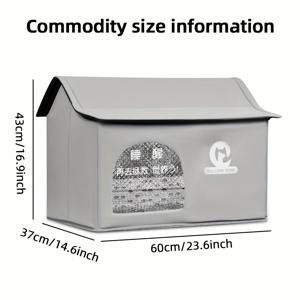 TEMU 1개, 접이식 여름 냉각 고양이 하우스, 애완 동물 아이스 하우스, 사계절 실내외 사용에 적합, 알루미늄 포일 단열, 전천후 방치된 고양이 쉼터, 겨울철 따뜻한 고양이 침대, 새끼 고양이 및 강아지에게 적합한 에어컨 방