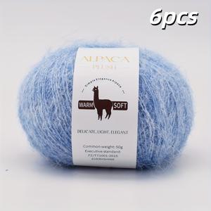 TEMU 70% 알파카, 20% 폴리에스터, 10% 울 원사 6스케인 | 부드럽고 편안한 촉감, 브러시드 기술, 코바늘 뜨개질 또는 손뜨개에 적합, 스카프, 스웨터, 양말, 장갑, 코바늘 장난감에 이상적, 멀티컬러, 총 무게 300g/0.66 lbs