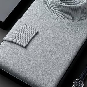 TEMU 새로운 가을/겨울 남성용 두꺼운 단색 터틀넥 스웨터, 활용도 높은 니트 풀오버