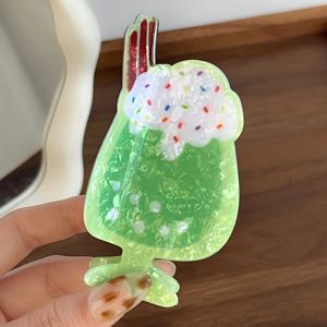 TEMU 신상 음료 시리즈 고퀄리티 프린팅 헤어클립 1개, 우아하고 패셔너블한 재미있는 헤어 그립, 데일리웨어 및 파티용, 여행 및 축제 선물, 홈파티 액세서리, 파티, 패션 애호가 헤어 장식