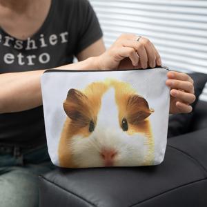 TEMU 귀여운 기니피그 프린트 메이크업 가방, 생생한 색상, 성인 화장품 및 세면용품에 적합, 다용도 수납 파우치, 간호 학생, 교사 및 병원 직원에게 선물하기에 완벽