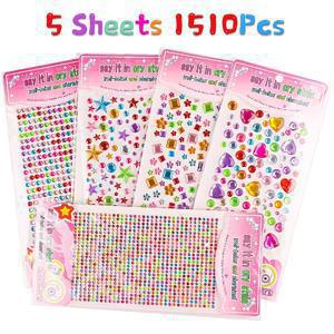 TEMU 스팽글 스티커 1510개, 보석 스티커, 접착식 주얼리 스티커. 반짝이는 보석 공예용으로 적합하며, 화장품, 아이메이크업, 네일 , 아크릴 기반 광택 스티커로도 사용 가능