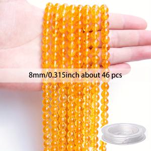 TEMU 6/8/10MM 1줄 AAA 등급 고품질 천연 옐로우 라운드 비즈, 공예 팔찌, 목걸이 및 기타 주얼리용 장식 비즈, 주얼리 제작에 적합, 발렌타인데이, 생일, 크리스마스 선물로 최고의 선택