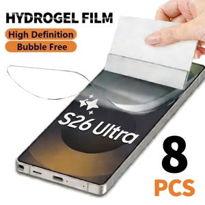 TEMU 삼성 갤럭시 S26 울트라 S25 엣지 S24 S23 FE S22 울트라 S21 S20 울트라 플러스 FE S10 S10+ S9용 울트라 HD 하이드로겔 필름 8개 풀커버 액정 보호필름