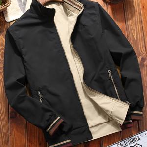 TEMU 남성용 리버서블 재킷 - 1개에서 2가지 스타일, 스탠드 칼라 캐주얼 코트