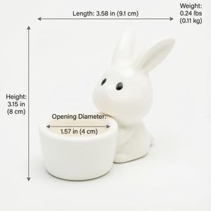 TEMU 부활절용 귀여운 디자인의 만화 세라믹 토끼 양초 홀더. 결혼식, 파티, 거실 장식, 집들이 선물, 휴일 장식, 여아 방 장식, 발렌타인데이 향기 선물로 적합합니다.