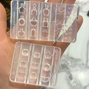 TEMU 희망 병용 레진 실리콘 몰드 2개, 네일 아트용 고탄성 몰드, 레진 액체 몰드