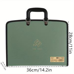 TEMU 레트로 스타일 슈퍼 대용량 A4 데이터 파일 저장 가방 사무실 홈 학교 시험 종이 파일 13 그리드 저장 및 조직 오르간 가방