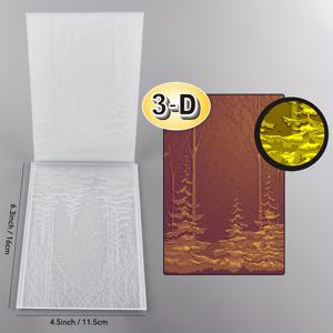 TEMU DIY 스크랩북 & 카드 만들기용 3D 크리스마스 눈 숲 엠보싱 폴더 - 질감 있는 공예 템플릿