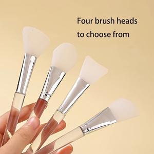 TEMU 실리콘 페이스 마스크 브러쉬 4개 세트, 페이셜 머드 마스크, 헤어리스 모이스처라이저, 클레이, 클레이 마스크, 세팅 마스크, 바디 로션 및 BB 또는 CC 크림을 적용하는 데 적합한 유연한 도구